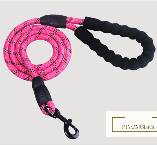 Aiqi reflective nylon dog leash with rope design for small to large dogs, ideal for walking and training pets.