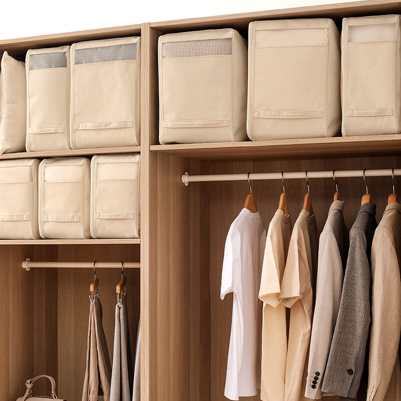 RenFan Tianshan cotton and linen storage box for organizing clothes, quilts, and household items, featuring visual window design.