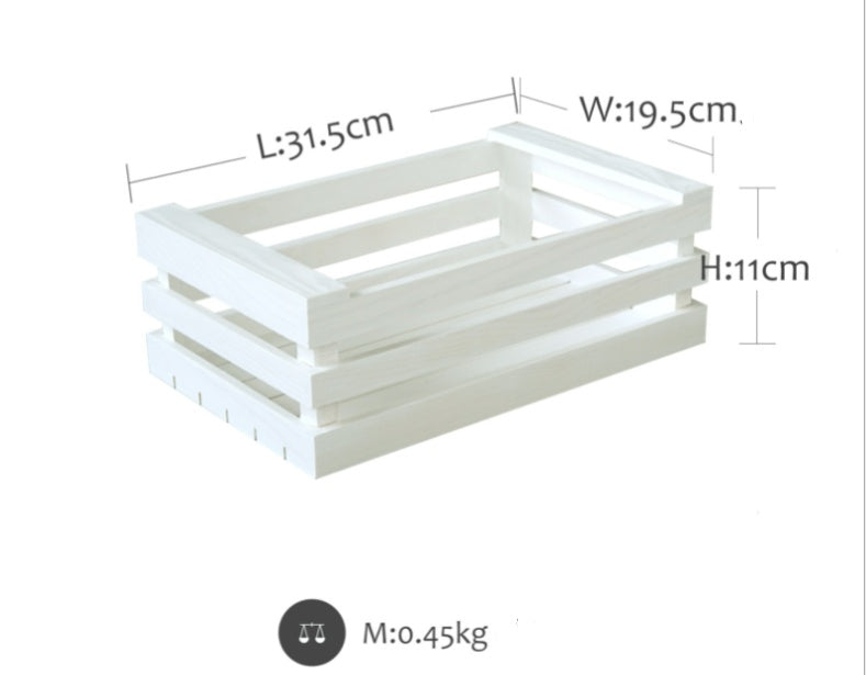 Wooden storage box by RenFan, versatile basket for home organization and sundries storage, natural wooden finish.