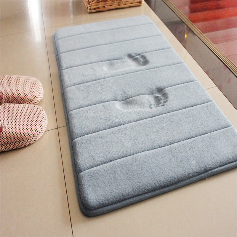 RenFan memory cotton bathroom carpet with plush memory foam surface and non-slip backing, ideal for bathroom comfort and safety.