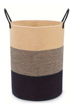 Cotton string knitted storage basket by RenFan, home organization bin with a soft, woven design for versatile storage.