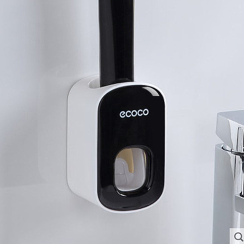 Wall-mounted automatic toothpaste dispenser and bathroom accessories set by RenFan, sleek bathroom用品 with dispenser and holder.