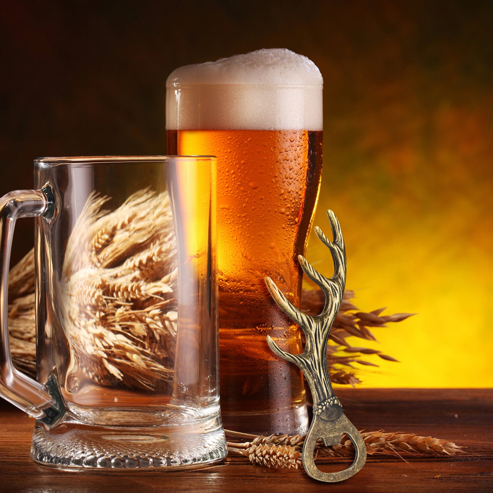 Aiqi deer antler bottle opener, small kitchen tool for opening beer, wine, and juice bottles at parties and gatherings.