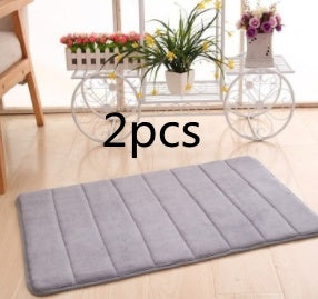 RenFan memory cotton bathroom carpet with soft, plush surface and non-slip backing, ideal for comfortable bathroom use.