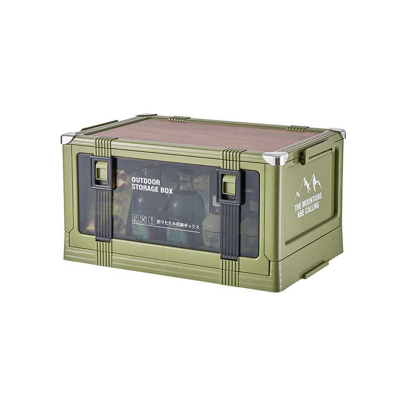 Aiqi outdoor camping trunk storage box in a car trunk, versatile home storage container with a durable design and secure lid.