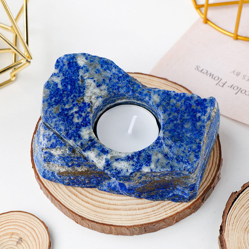 Natural white crystal powder lamp candlestick for aromatherapy, decorative ornament, RenFan 香薰 product with elegant design.