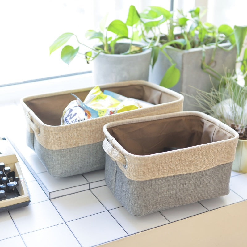 RenFan home storage box with lid, plastic organizer for household use, compact and durable for neat organization.