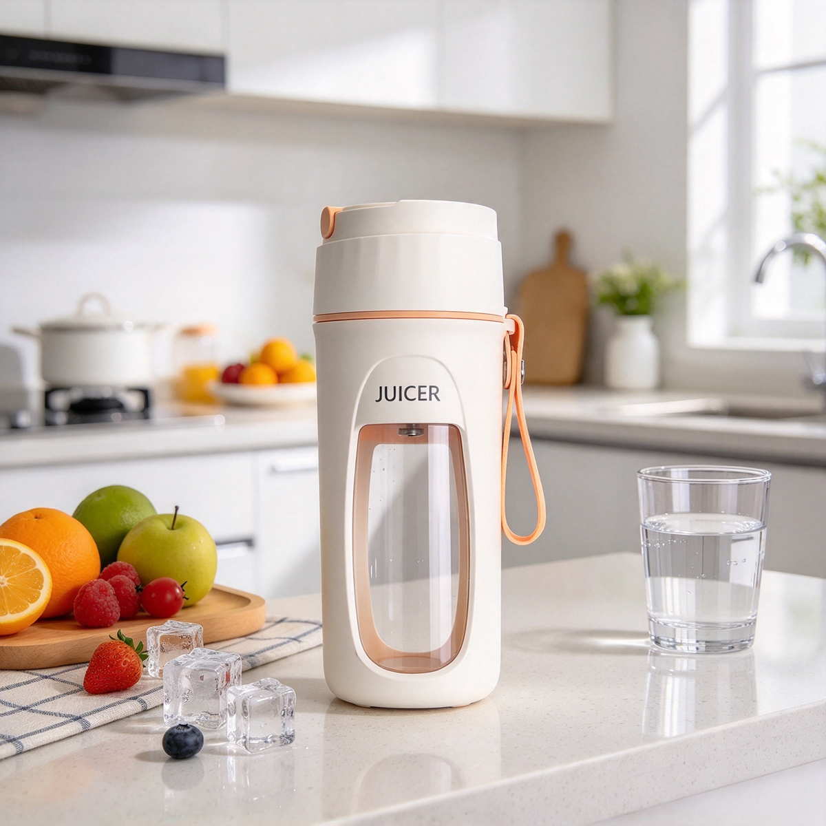 AIME-HOME portable USB blender cup for smoothies and drinks, compact kitchen accessory with blending blades and USB charging port