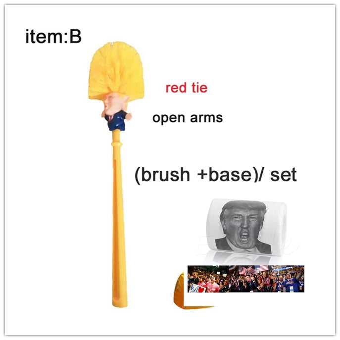 Funny Donald Trump toilet brush by RenFan, bathroom cleaning tool with a humorous Donald Trump design, suitable for modern bathrooms.