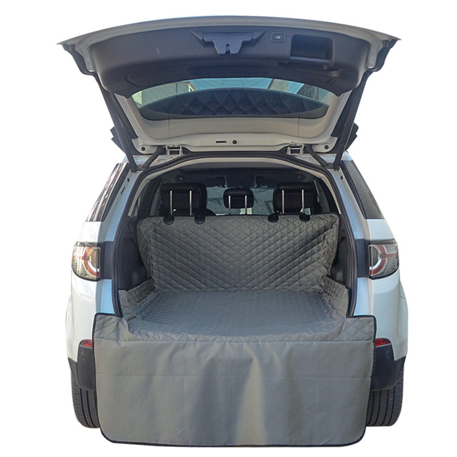 Waterproof pet car trunk mats by RenFan, durable and cushioned for pets, protecting car seats during travel.