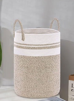 Cotton string knitted storage basket by RenFan, a home organization box with a soft, woven design for versatile storage.