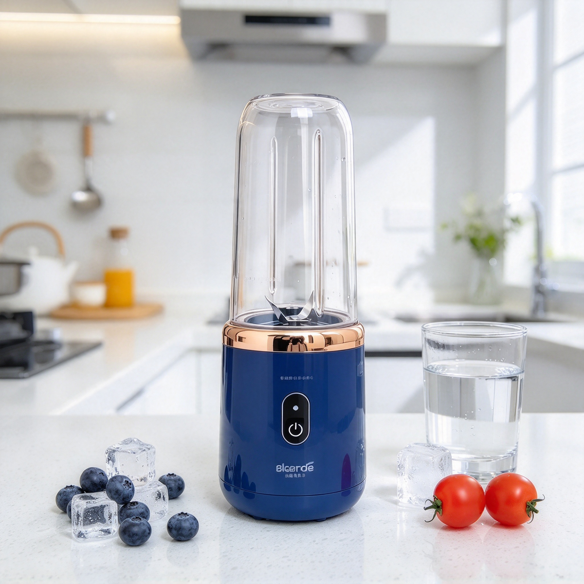 AIMI-HOME 6-blade portable USB juicer cup with sleek design, compact kitchen accessory for fresh juice on the go.