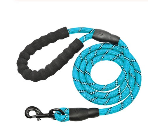 Reflective nylon dog leash by Aiqi, suitable for small to large dogs, designed for walking and training.