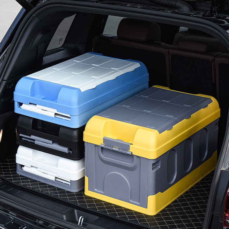 RenFan car built-in storage box with back folding design, compact car storage solution for organized interior.