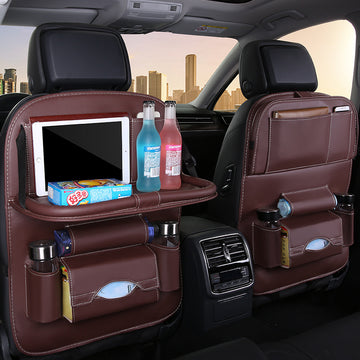 RenFan car seat back storage bag hanging organizer for vehicle interior, with multiple compartments for convenient storage.