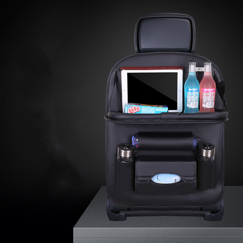 RenFan car seat back storage bag hanging organizer for vehicle interior, with multiple compartments for convenient storage.