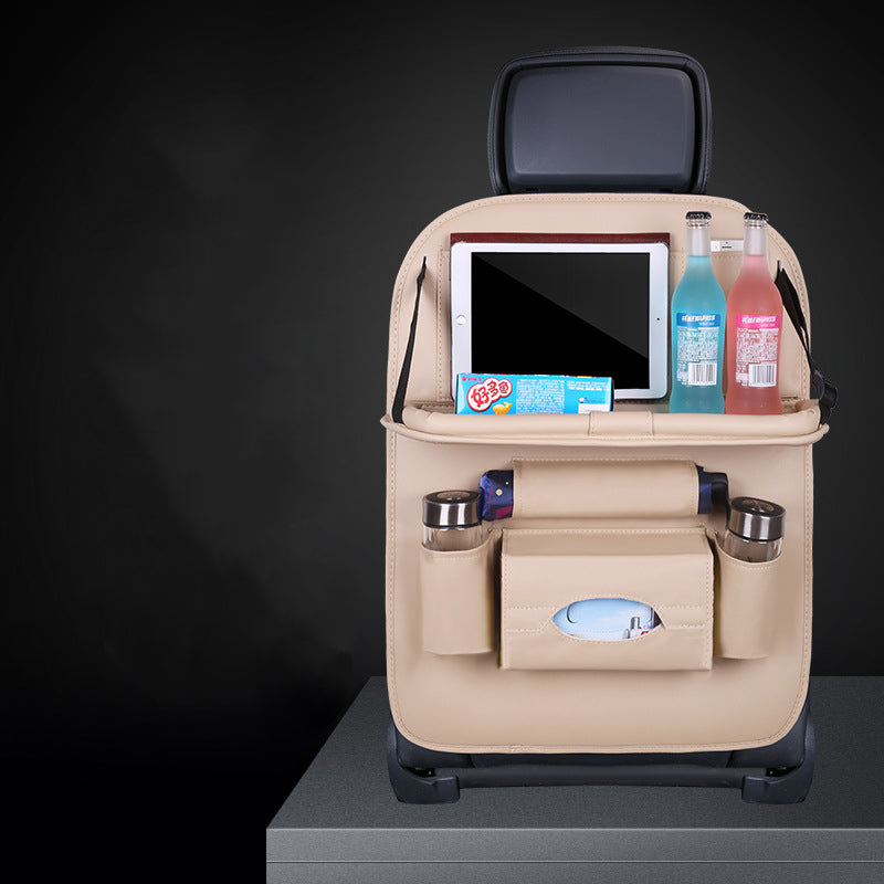 RenFan car seat back storage bag hanging organizer with multiple compartments for vehicle storage and organization.