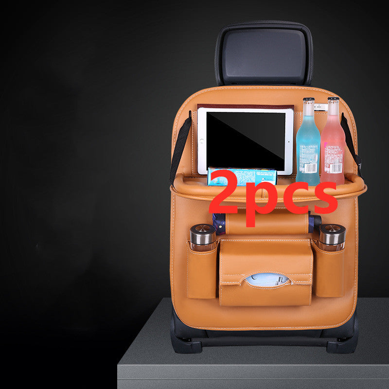 RenFan car seat back storage bag hanging organizer with multiple compartments for vehicle interior storage.