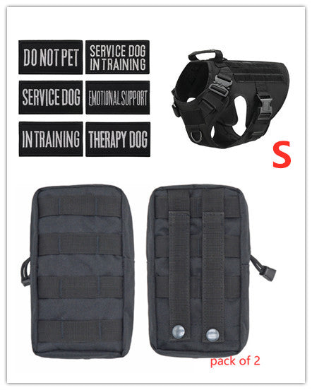 German Shepherd wearing Jingqian military tactical dog harness, adjustable pet harness for pets, durable and secure back strap.