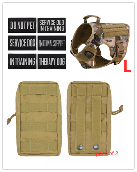 German Shepherd wearing Jingqian military tactical dog harness, adjustable pet harness with secure back support.