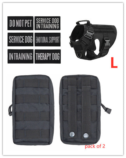 German Shepherd wearing Jingqian military tactical dog harness, adjustable pet harness for outdoor training and control.