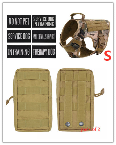 German Shepherd wearing Jingqian military tactical dog harness, adjustable pet harness with back support, designed for outdoor activities
