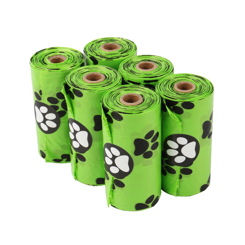 Jingqian dog poop bags, biodegradable pet waste bags with dispenser, suitable for cleaning up after dogs during walks.