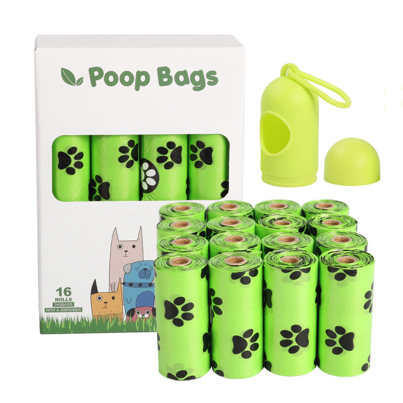 Jingqian pet supplies dog poop bag, biodegradable waste disposal bag for cleaning up after dogs on walks.