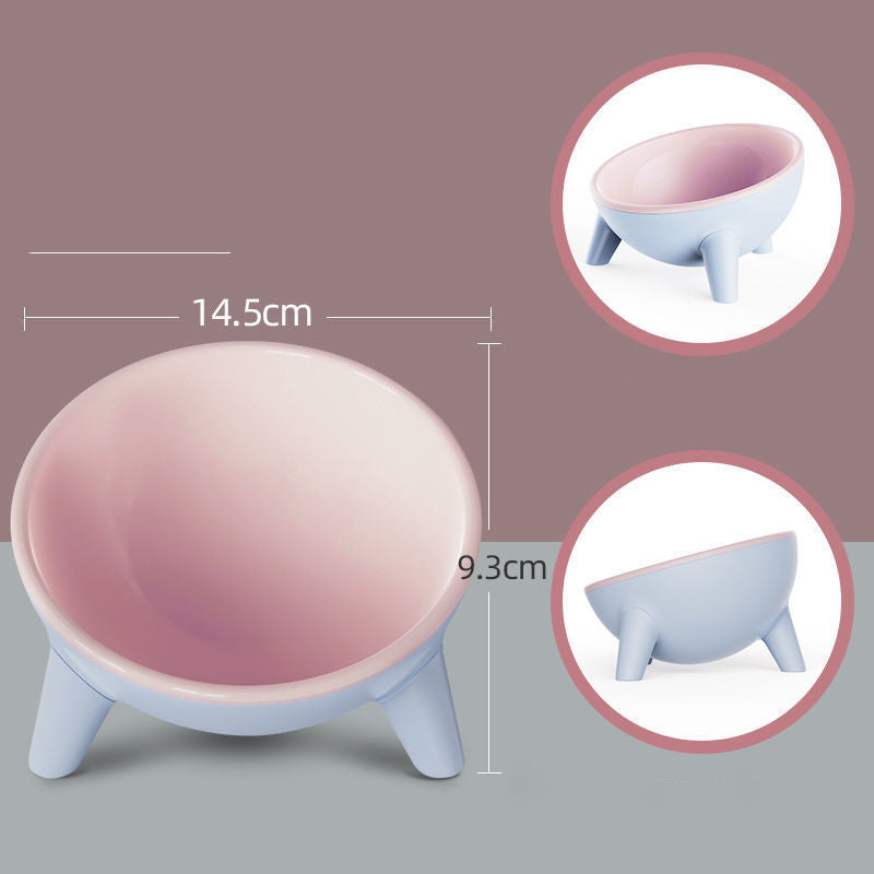 RenFan pet feeding bowl with stand for cats and dogs, featuring colorful food and water bowls on a Nordic-style stand.