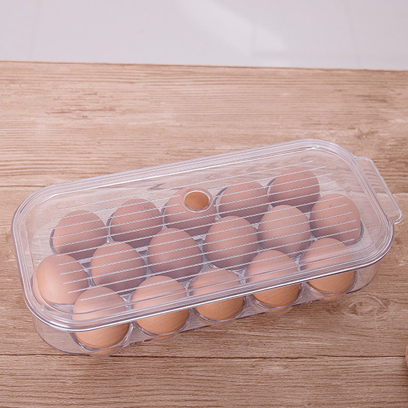RenFan refrigerator storage box for eggs, a durable kitchen home organization container with multiple compartments.