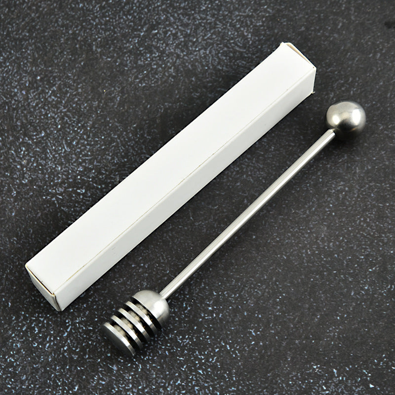 RenFan stainless steel honey spoon with long handle, ideal for honey jars and dessert stirring tools in kitchen.