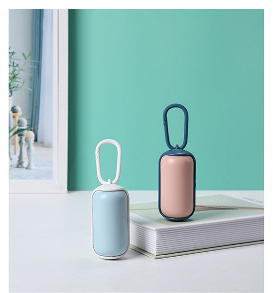 Portable RenFan pet garbage bag holder with dispenser for cats and dogs, compact pet poop bags carrier for easy cleanup.