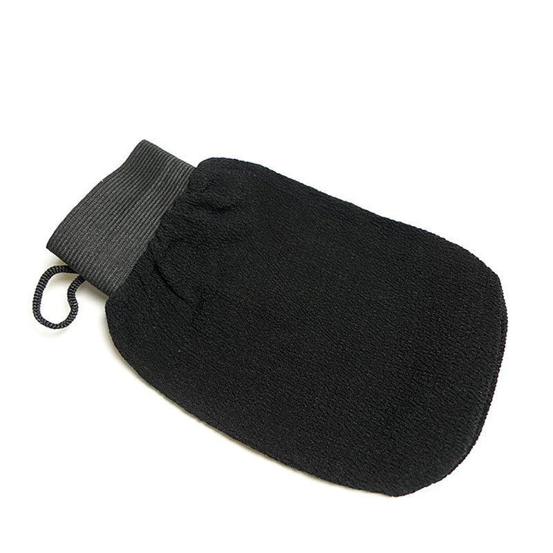 Jingqian exfoliating mitt for shower scrubbing, soft fabric glove for body exfoliation and skin renewal in bathroom use