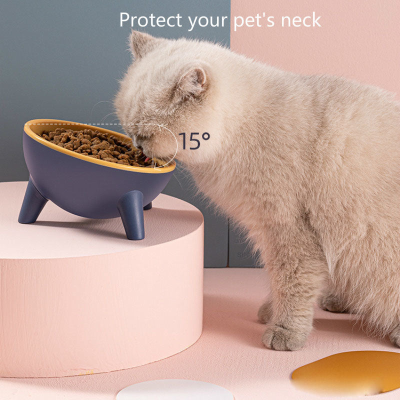 RenFan pet feeding bowl with stand for cats, dogs, rabbits, and pets, featuring Nordic color design and food and water dishes.