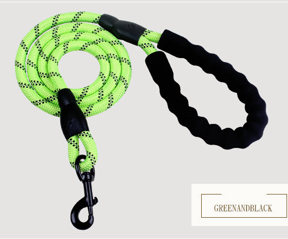 Reflective nylon dog leash from Aiqi, suitable for small to large dogs, ideal for walking and training.