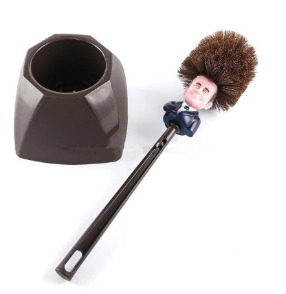 Funny Donald Trump toilet brush from RenFan, bathroom cleaning tool with a humorous Trump-themed design.