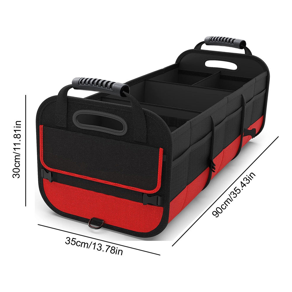 Aiqi large capacity car trunk storage box for vehicle organization, showing the spacious, durable storage container in a vehicle trunk.