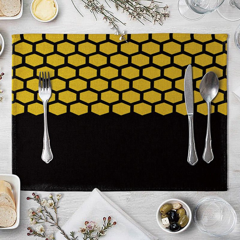 Aiqi geometric pattern dining table placemat with modern design, kitchen supplies for protecting surfaces during meals