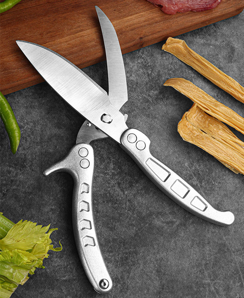 Aiqi stainless steel SK5 multifunctional kitchen scissors with sharp blades and ergonomic handles for home use.
