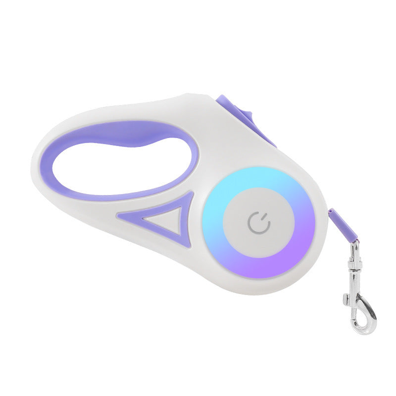 Retractable dog leash and collar set for small to medium pets, featuring automatic traction and durable design by Aiqi.