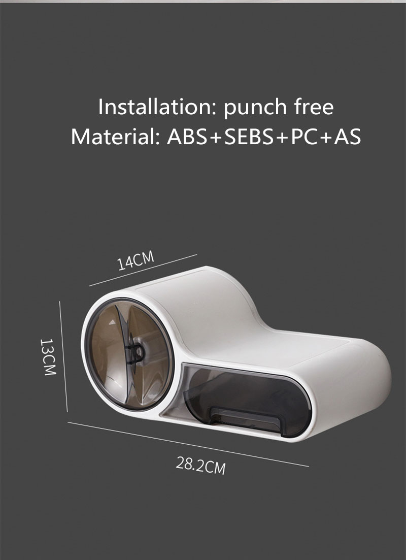 RenFan bathroom toilet paper roll holder mounted on bathroom wall, modern bathroom accessory for convenient tissue storage