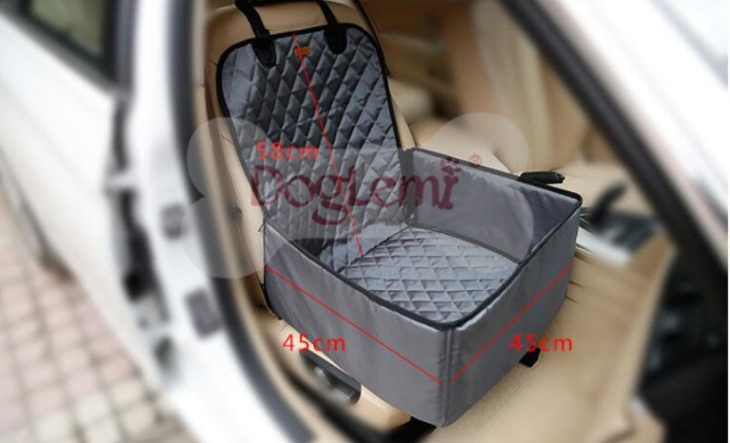 Aiqi waterproof pet seat thickening pad in car, providing comfortable, non-slip surface for pets during travel.