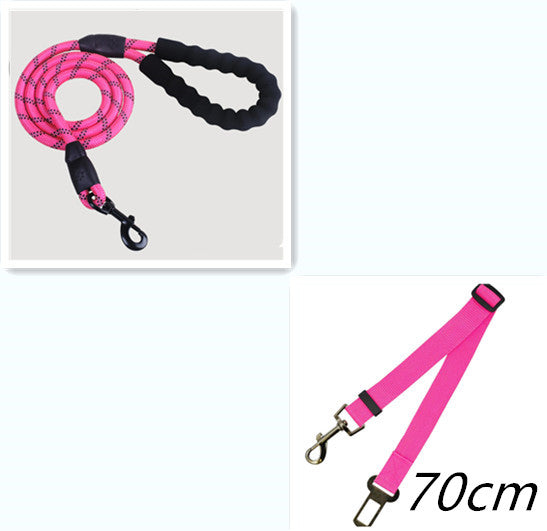 Reflective nylon dog leash by Aiqi, sturdy rope leash for small to large dogs, ideal for walking and training.
