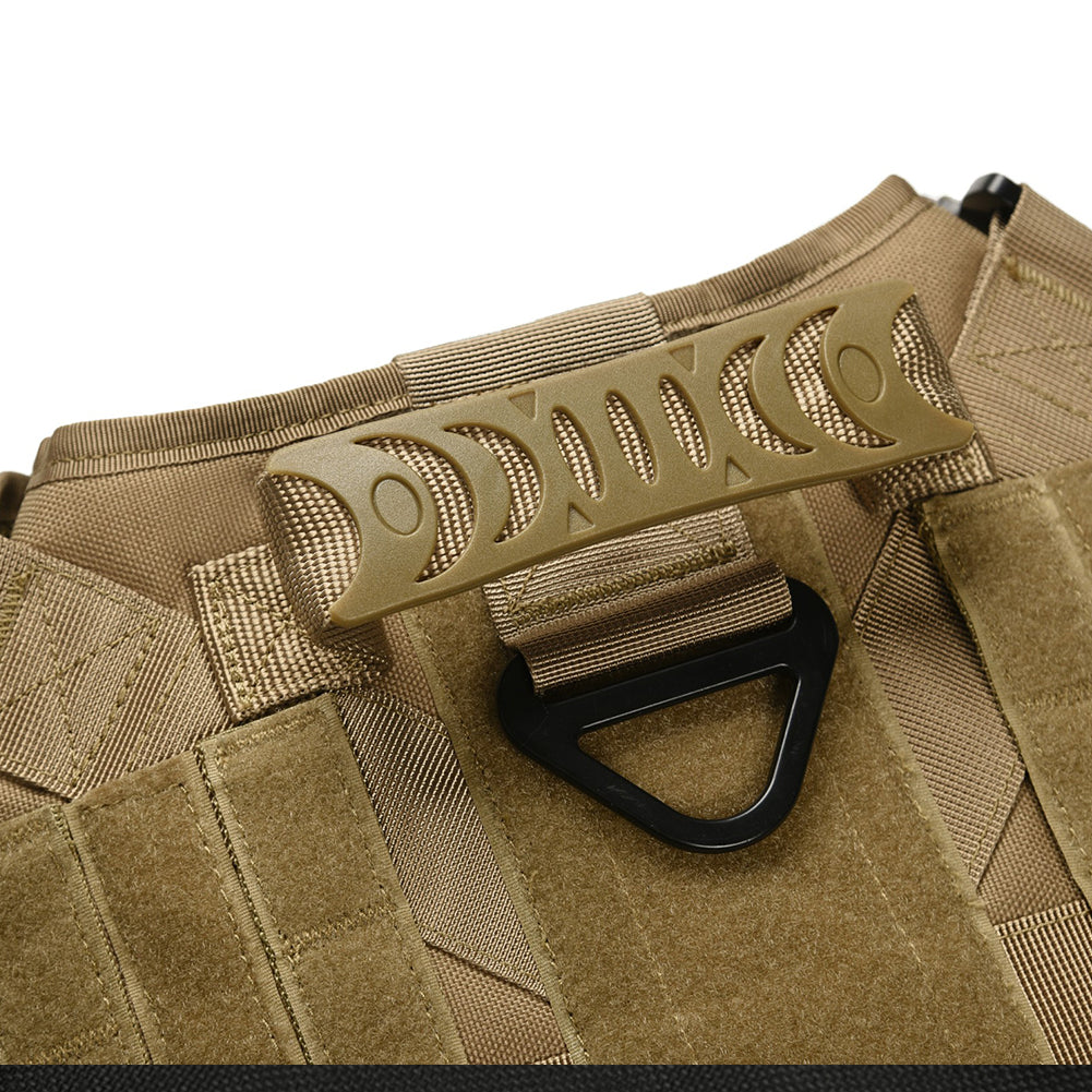 Adjustable military tactical dog harness for German Shepherd, sturdy pet harness with padded straps for comfort and control.