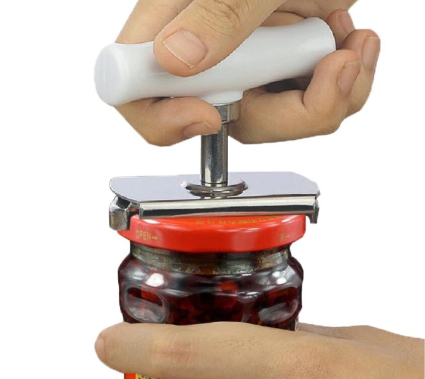 RenFan stainless steel can opener and jar opener with adjustable spiral lid remover and screw bottle opening tool.