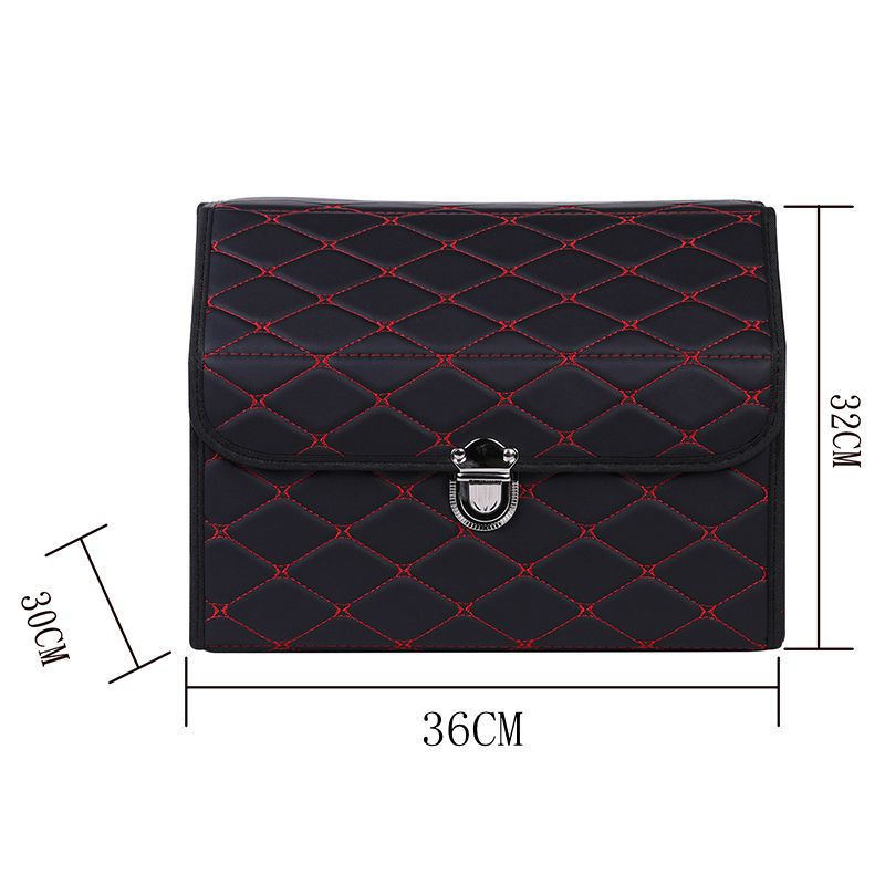Foldable Car Storage Box from RenFan, custom trunk organizer, showing the open storage compartments and durable material.