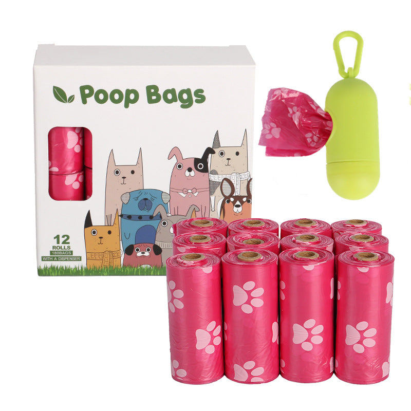 Jingqian dog poop bag for pet waste disposal, featuring eco-friendly design and easy-tear opening in a compact pack.