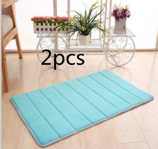 RenFan memory cotton bathroom carpet with plush, soft texture, ideal for bathroom comfort and slip resistance.