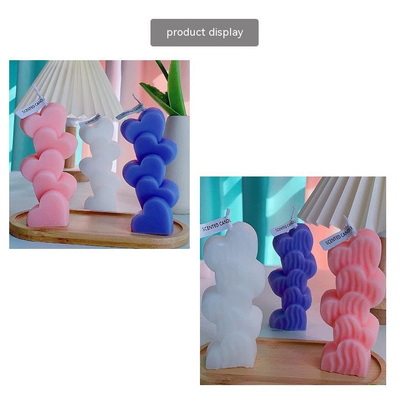 Aroma candle by Aiqi with heart-shaped column design, perfect for aromatherapy and relaxing ambiance.