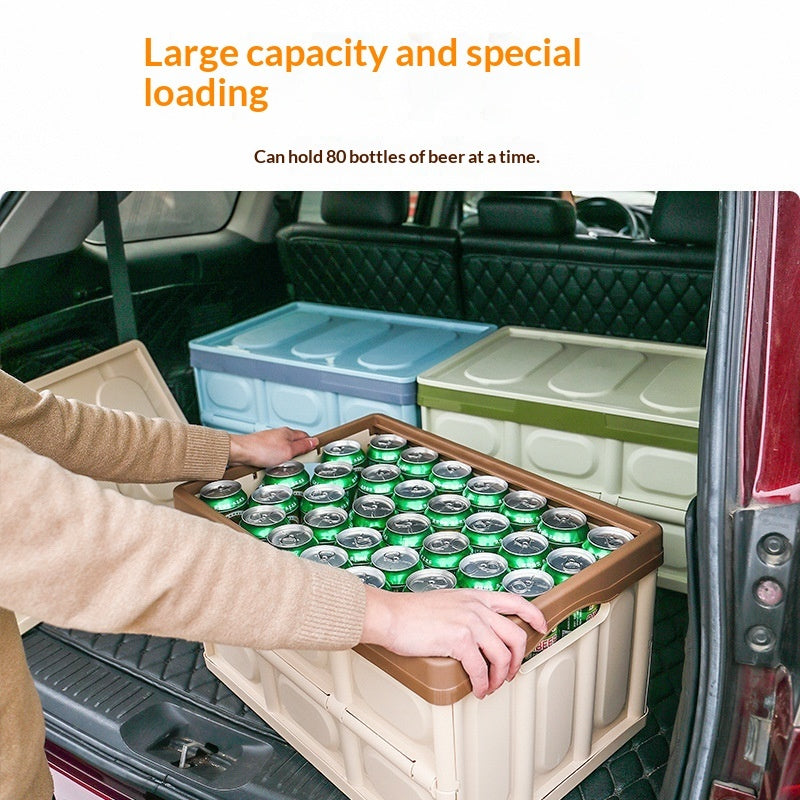 RenFan car trunk storage box with multiple compartments, designed for organized vehicle cargo storage.